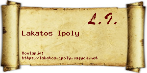 Lakatos Ipoly névjegykártya